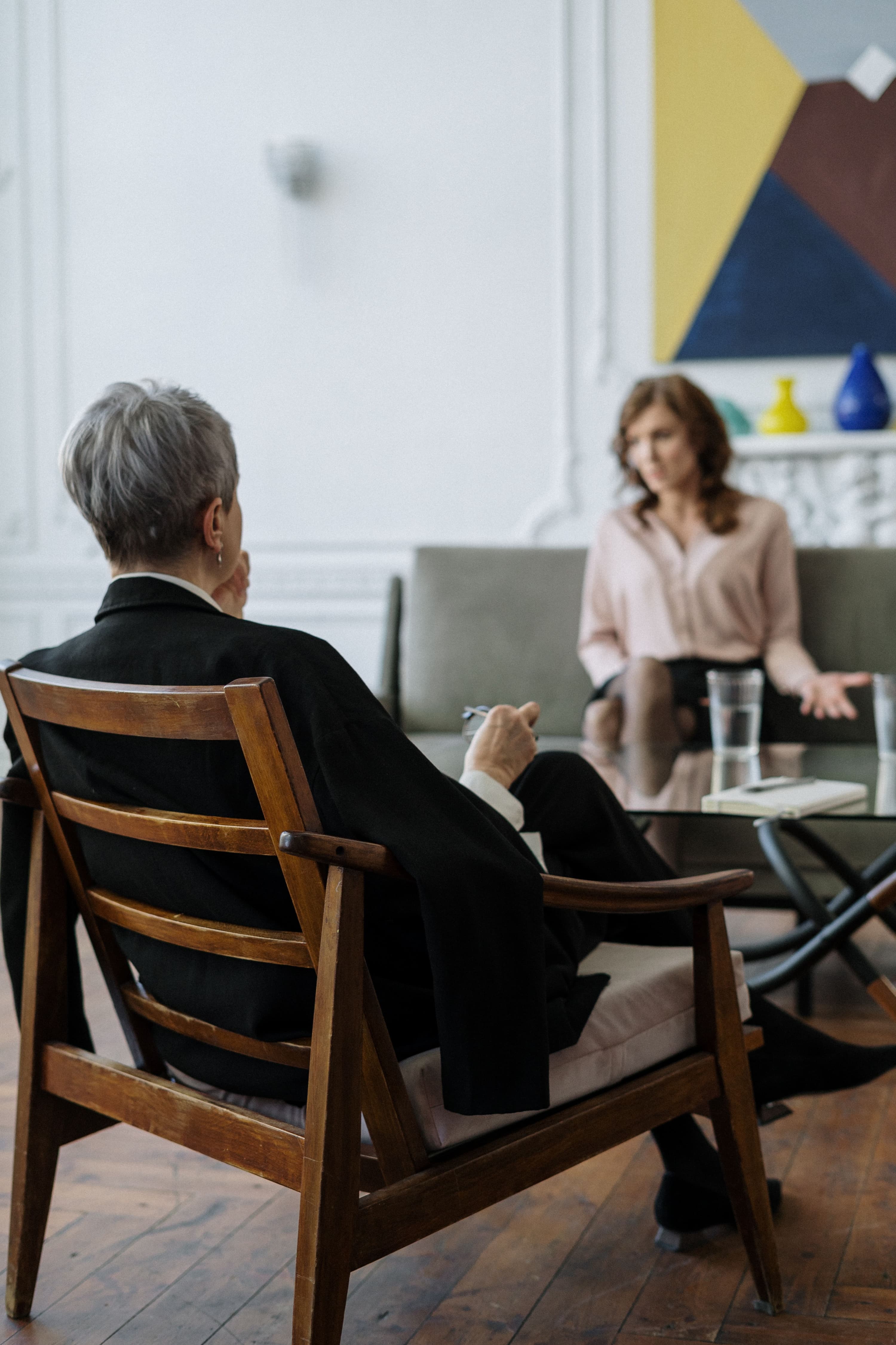 Psychologist talking to a patient