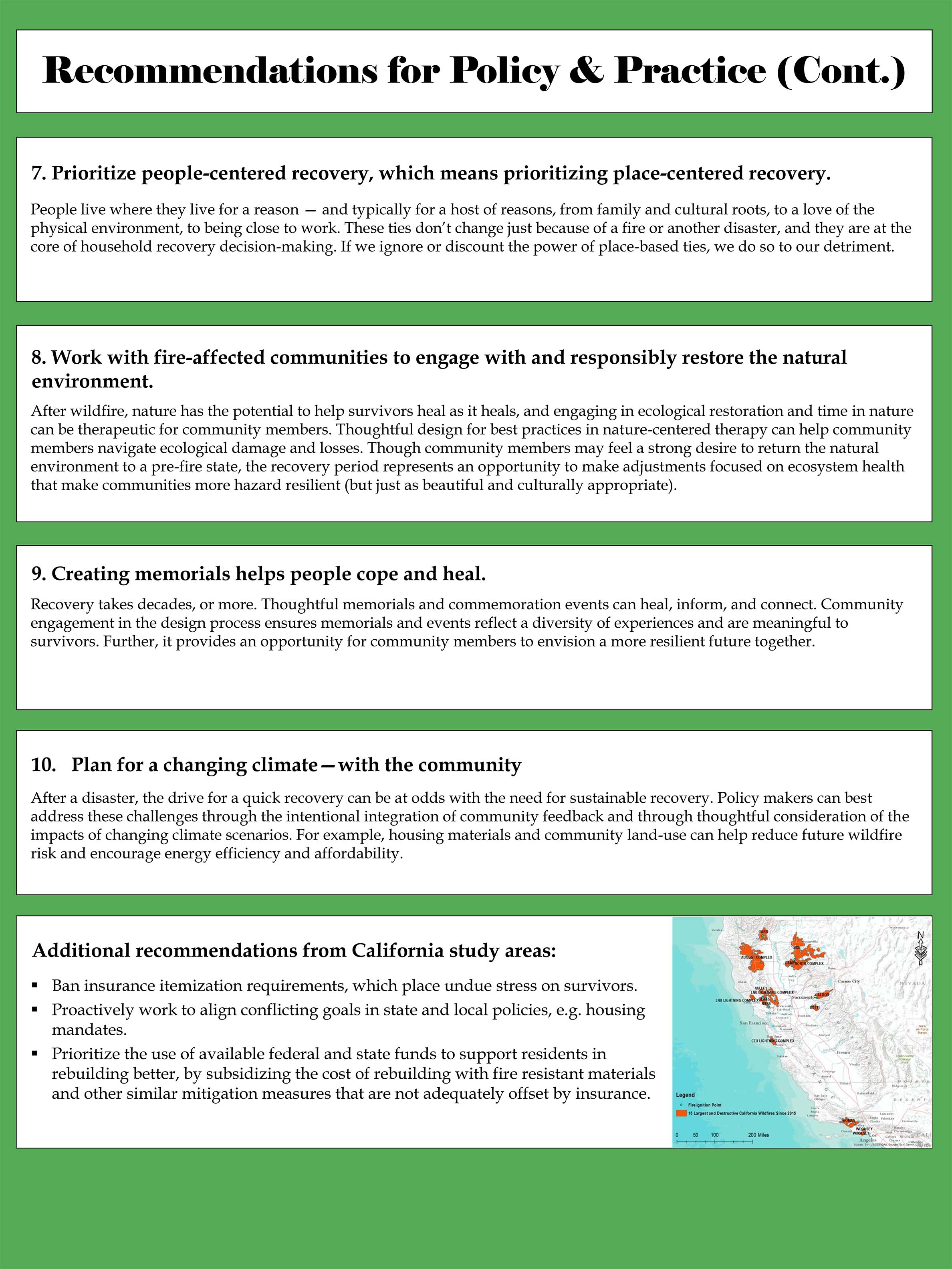 Maui Recommendations for Policy and Practice (continued)