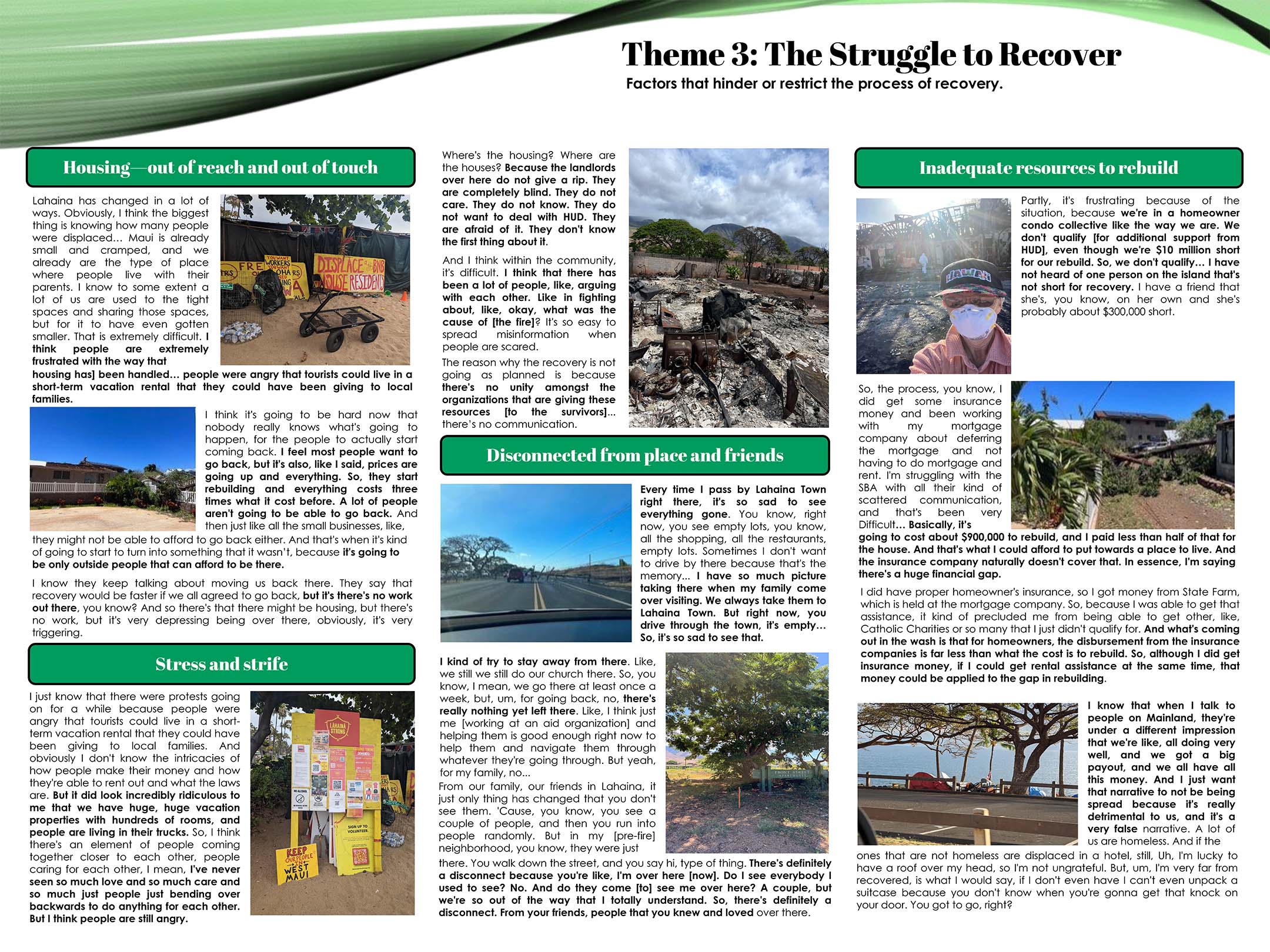Maui Theme 3: The Struggle to Recover