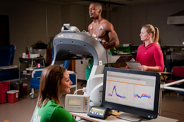 Man running on treadmill