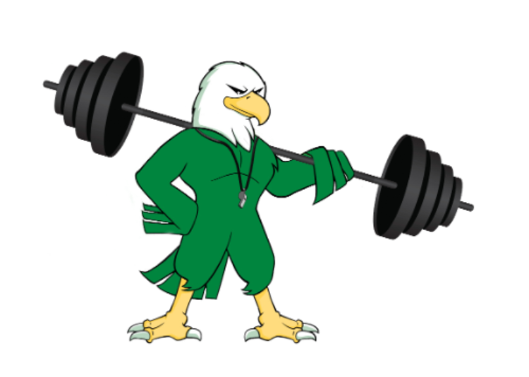 UNT eagle with barbell