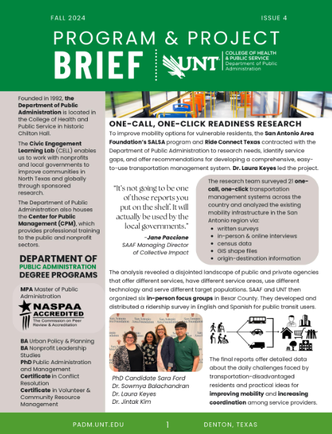 Fall 2024 Program & Project Brief