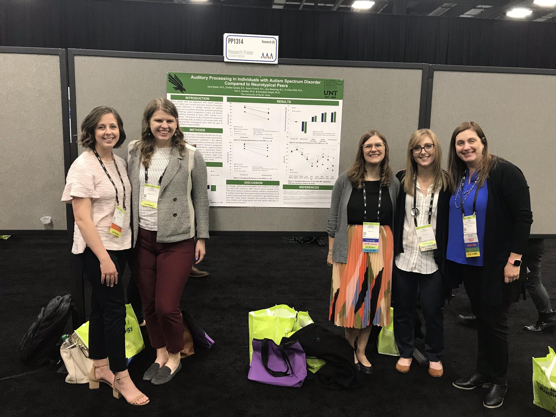 Students and Dr. Erin Schafer presenting research