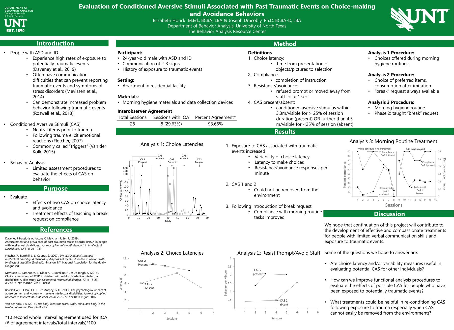 Evaluation of Conditioned Aversive Stimuli Associated with Past Traumatic events on Choice-making and Avoidance Behaviors