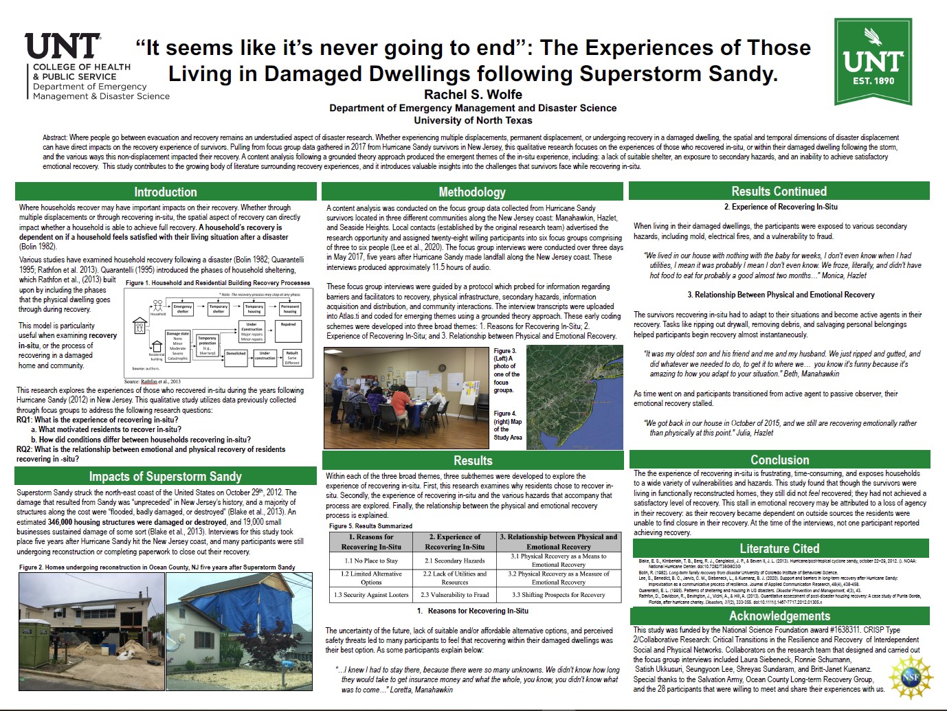 “It seems like it’s never going to end”: The Experiences of Those Living in Damaged Dwellings following Superstorm Sandy.