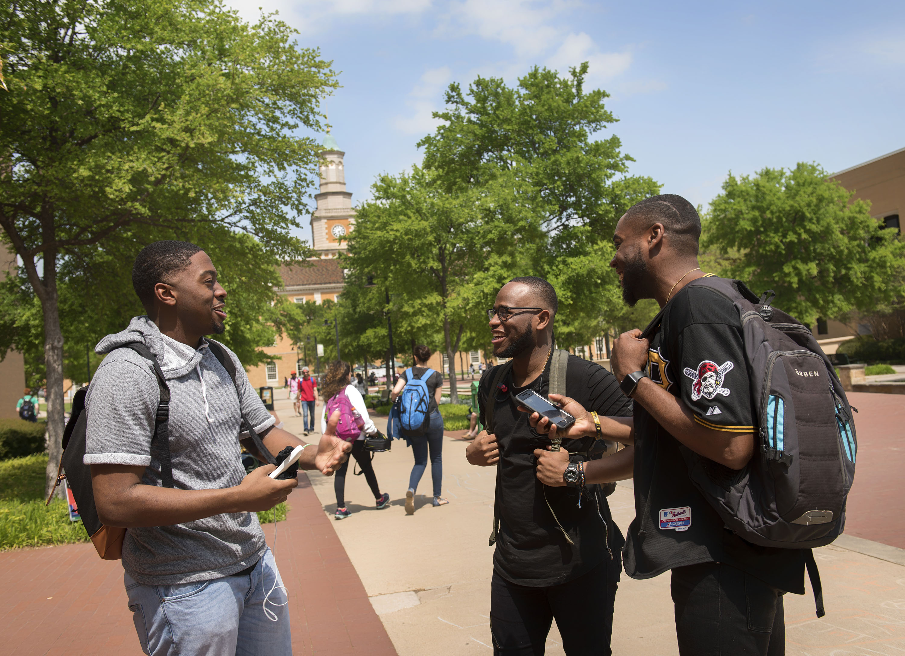 Students talking on campus